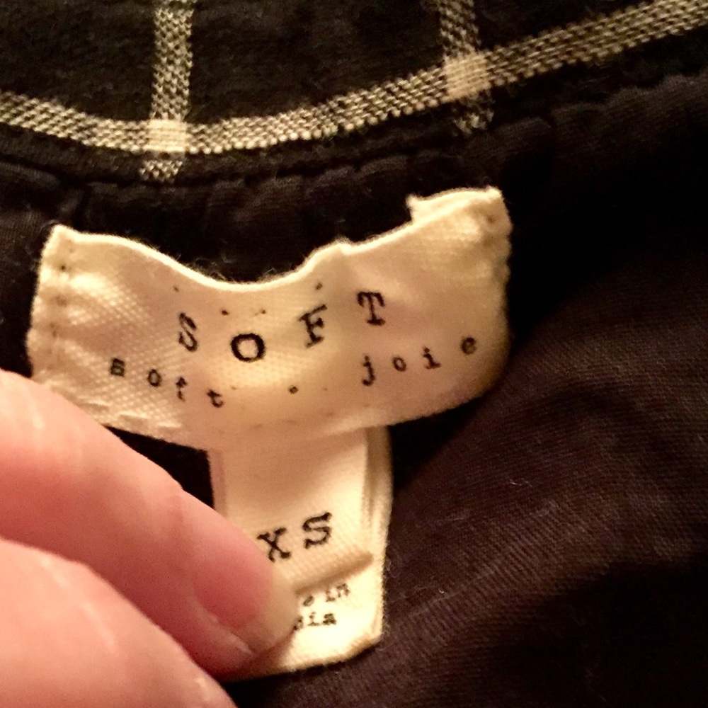 “Soft Joie” Casual Black Plaid Dress - Picture 4 of 8
